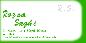 rozsa saghi business card
